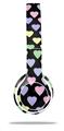 WraptorSkinz Skin Decal Wrap compatible with Beats Solo 2 WIRED Headphones Pastel Hearts on Black Skin Only (HEADPHONES NOT INCLUDED)
