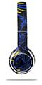 WraptorSkinz Skin Decal Wrap compatible with Beats Solo 2 WIRED Headphones Twisted Garden Blue and Yellow Skin Only (HEADPHONES NOT INCLUDED)