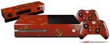 Anchors Away Red Dark - Holiday Bundle Decal Style Skin fits XBOX One Console Original, Kinect and 2 Controllers (XBOX SYSTEM NOT INCLUDED)