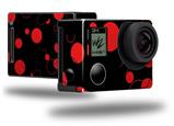 Lots of Dots Red on Black - Decal Style Skin fits GoPro Hero 4 Black Camera (GOPRO SOLD SEPARATELY)