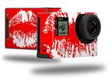 Big Kiss Lips White on Red - Decal Style Skin fits GoPro Hero 4 Black Camera (GOPRO SOLD SEPARATELY)