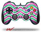 Zig Zag Teal Green and Pink - Decal Style Skin fits Logitech F310 Gamepad Controller (CONTROLLER NOT INCLUDED)