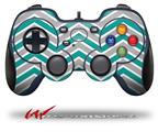 Zig Zag Teal and Gray - Decal Style Skin fits Logitech F310 Gamepad Controller (CONTROLLER NOT INCLUDED)