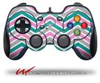 Zig Zag Teal Pink and Gray - Decal Style Skin fits Logitech F310 Gamepad Controller (CONTROLLER NOT INCLUDED)