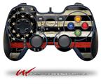 Painted Faded and Cracked Red Line USA American Flag - Decal Style Skin fits Logitech F310 Gamepad Controller (CONTROLLER NOT INCLUDED)