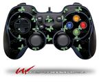 Pastel Butterflies Green on Black - Decal Style Skin fits Logitech F310 Gamepad Controller (CONTROLLER NOT INCLUDED)