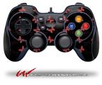 Pastel Butterflies Red on Black - Decal Style Skin fits Logitech F310 Gamepad Controller (CONTROLLER NOT INCLUDED)