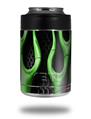 Skin Decal Wrap for Yeti Colster, Ozark Trail and RTIC Can Coolers - Metal Flames Green (COOLER NOT INCLUDED)