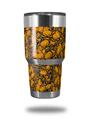 Skin Decal Wrap for Yeti Tumbler Rambler 30 oz Scattered Skulls Orange (TUMBLER NOT INCLUDED)