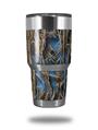 Skin Decal Wrap for Yeti Tumbler Rambler 30 oz WraptorCamo Grassy Marsh Camo Neon Blue (TUMBLER NOT INCLUDED)