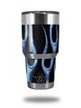 Skin Decal Wrap for Yeti Tumbler Rambler 30 oz Metal Flames Blue (TUMBLER NOT INCLUDED)