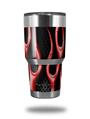 Skin Decal Wrap for Yeti Tumbler Rambler 30 oz Metal Flames Red (TUMBLER NOT INCLUDED)