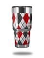 Skin Decal Wrap for Yeti Tumbler Rambler 30 oz Argyle Red and Gray (TUMBLER NOT INCLUDED)