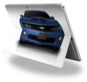 Decal Style Vinyl Skin for Microsoft Surface Pro 4 - 2010 Chevy Camaro Aqua - Black Stripes -  (SURFACE NOT INCLUDED)