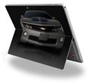 Decal Style Vinyl Skin for Microsoft Surface Pro 4 - 2010 Chevy Camaro Cyber Gray - Black Stripes on Black -  (SURFACE NOT INCLUDED)
