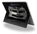 Decal Style Vinyl Skin for Microsoft Surface Pro 4 - 2010 Chevy Camaro Silver - Black Stripes on Black -  (SURFACE NOT INCLUDED)