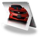Decal Style Vinyl Skin for Microsoft Surface Pro 4 - 2010 Chevy Camaro Victory Red - Black Stripes -  (SURFACE NOT INCLUDED)