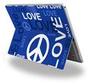 Decal Style Vinyl Skin for Microsoft Surface Pro 4 - Love and Peace Blue -  (SURFACE NOT INCLUDED)