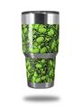 WraptorSkinz Skin Wrap compatible with RTIC 30oz ORIGINAL 2017 AND OLDER Tumblers Scattered Skulls Neon Green (TUMBLER NOT INCLUDED)