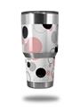 WraptorSkinz Skin Wrap compatible with RTIC 30oz ORIGINAL 2017 AND OLDER Tumblers Lots of Dots Pink on White (TUMBLER NOT INCLUDED)