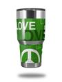 WraptorSkinz Skin Wrap compatible with RTIC 30oz ORIGINAL 2017 AND OLDER Tumblers Love and Peace Green (TUMBLER NOT INCLUDED)